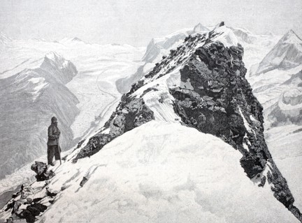 Panorama from the summit of the Matterhorn.