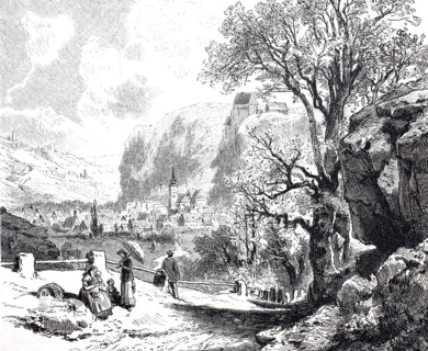 Landscape and castle near Pottenstein.
