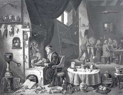The Chemist in his Laboratory.