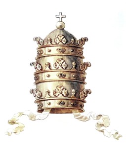 Tiara. triple crown. papal crown or occasionally Roman crown. is the crown worn by the Pope on
