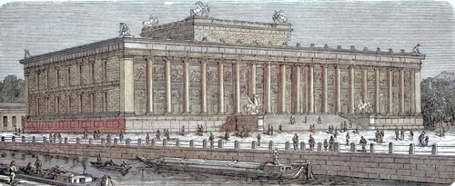 The Old Museum of Berlin. built by Schinkel. view from the Lustgarten. around 1895. Germany.