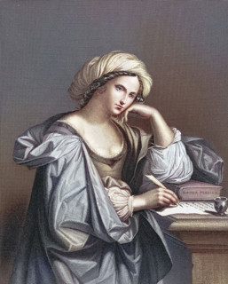 Sybilla persica. Persian Sibyl. one of the ten Sibyls. pensive woman writing a letter. after a