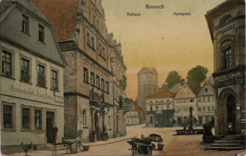 Postcard of Kronach. around 1900. Upper Franconia. Bavaria. Germany. digitally enhanced