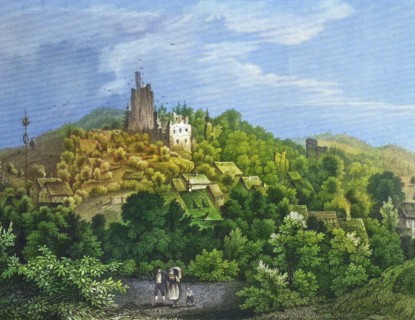 Bärenfels. Niesten Castle. around 1850. castle complex in the High Middle Ages. Weismain.