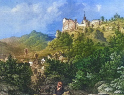 Wüstenstein Castle. Franconian Switzerland. around 1850. Forchheim district. Upper Franconia.