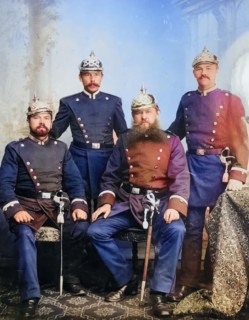The city police of Kronach in 1900. Upper Franconia. Bavaria. Germany. digitally enhanced