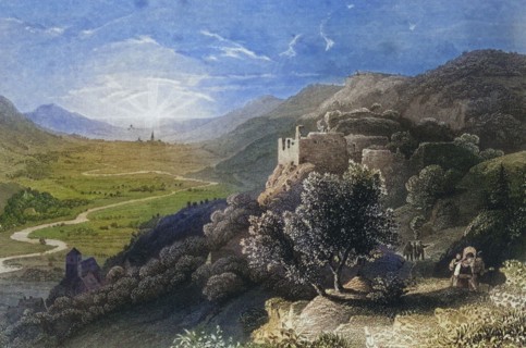 Castle and village of Streitberg. climatic health resort. Franconian Switzerland. around 1850.