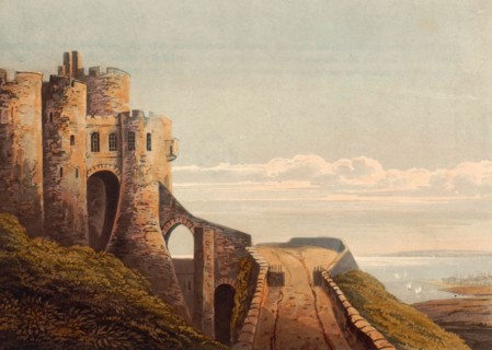 Dover Castle. castle near Dover. England. around 1850. after a painting by Theodore Henry Adolphus