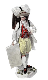 Costumes based on porcelain figures in Germany and Austria. Rococo. Meissen. 1750. Historical.