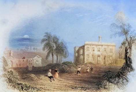 Dangan Castle. County Meath. Ireland. from The Scenery and Antiquities of Ireland. 1841. digital