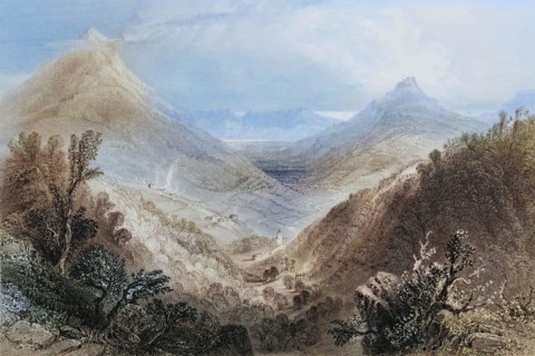 Glen of the Downs. County Wicklow. Ireland. from The Scenery and Antiquities of Ireland. 1841.