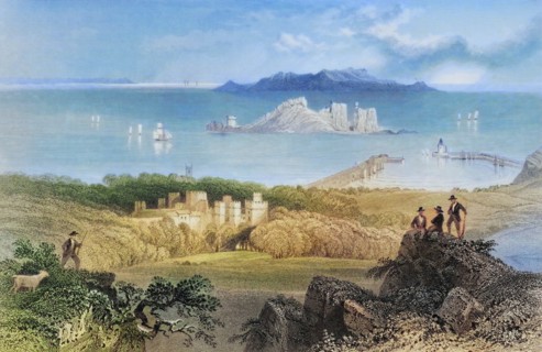 Howth Castle. Howth. County Dublin. Ireland. from The Scenery and Antiquities of Ireland. 1841.
