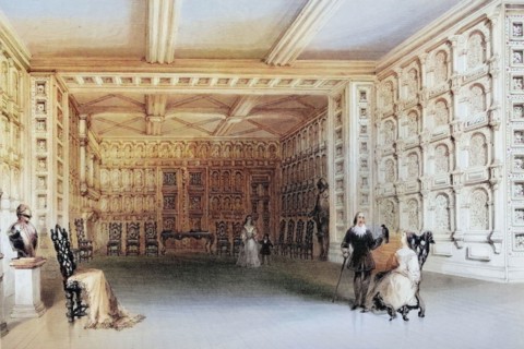 Interior of a room in Malahide Castle. County Wicklow. Ireland. from the Scenery and Antiquities of