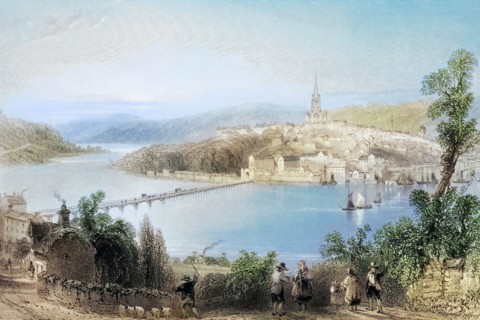 Londonderry. Ireland. from The Landscape and Antiquities of Ireland. 1841. digital reproduction of