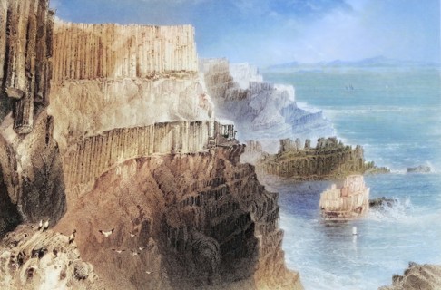 Plaiskin Cliff near the Giant's Causeway. County Antrim. Ireland. from Scenery and Antiquities of