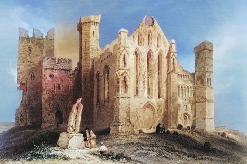 Ruins of Cashel. from the south. Connemara. County Galway. Ireland. from The Scenery and
