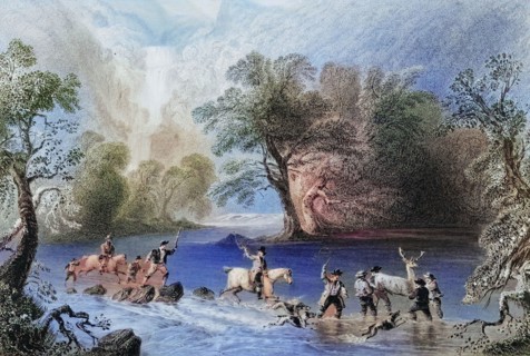 Killing a stag near Derrycunniky Cascade. Killarney. County Kerry. Ireland. from ""The Scenery and