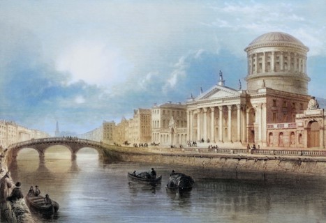 The Four Courts. Dublin. Ireland. from The Scenery and Antiquities of Ireland. 1841. digital