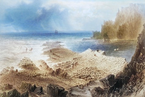 The Giant's Causeway from above. County Antrim. Ireland. from the Scenery and Antiquities of