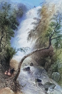 Turk Cascade. Killarney. County Kerry. Ireland. from The Scenery and Antiquities of Ireland. 1841.