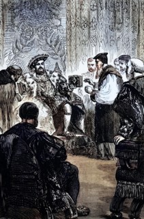 King Henry VIII presents the Great Bible to his lords in 1539. an English translation that was an