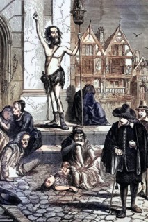 An enthusiast denounces London during the Great Plague (1664 to 1666). the last major bubonic