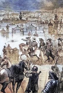 Amsterdam was flooded on the orders of the Prince of Orange. During the Franco-Dutch War of 1672.