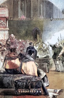 The trial of Thomas Howard. 4th Duke of Norfolk (1536–1572). an English nobleman imprisoned by