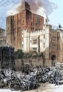 The reception for Queen Elizabeth I during her last visit to Kenilworth Castle. Warwickshire. in