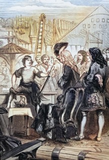 Peter the Great in a British shipyard in January 1698. He had come to England from Holland and was
