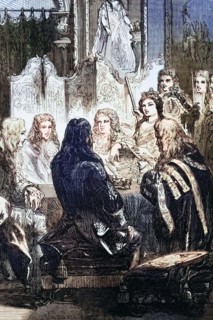 Queen Anne. who played an important role in English affairs. with members of her Privy Council.