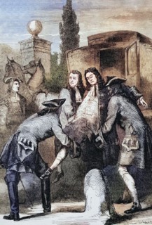 King George I suffered a stroke in 1725. England. digital reproduction of a historical original
