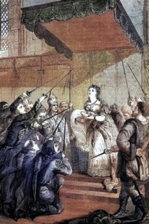 Empress Maria Theresa. the sole ruler of the Habsburg lands. requests support from the Hungarian