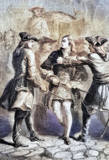 In 1748. the young pretender to the throne. Prince Charles. was arrested and expelled from France