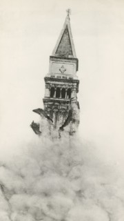 The collapse of the bell tower of San Marco in Venice