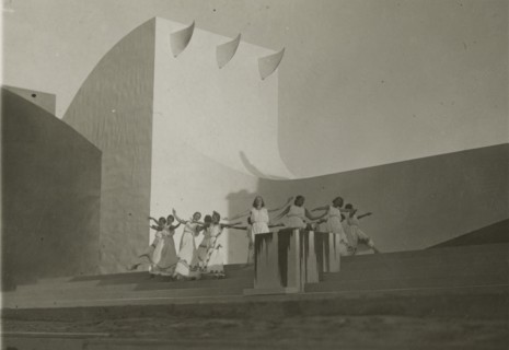Performance of Antigone at the Greek Theatre of Syracuse. 
	
		1924