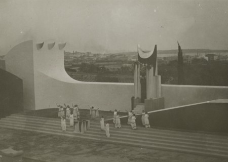 Performance of Antigone at the Greek Theatre of Syracuse. 
	
		1924