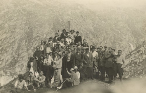 Hikers at Roley Cross. 1933