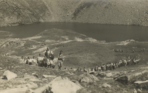 Hikers at the Nivolet lakes. 1933