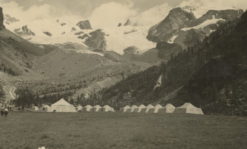 XVI Touring Club Italiano Campsite on Monte Rosa: the camp. 1937