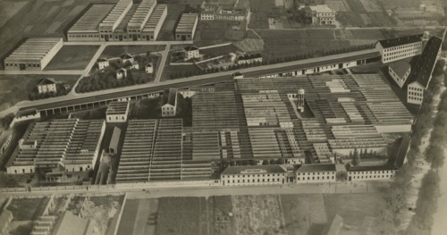 Aerial view of the Ercore Marelli plants in Sesto San Giovanni. ca. 1940