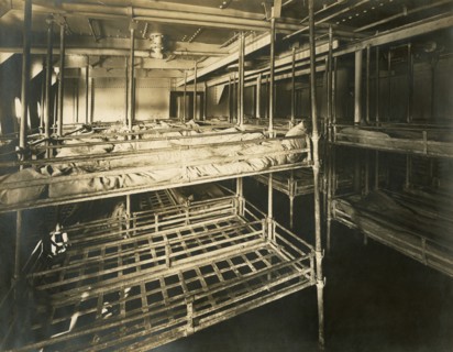 Third-class dormitory on the ship Cittv† di Palermo