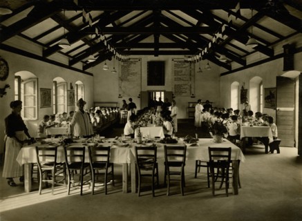 The refectory of the Alpine village of the Italian Touring Club