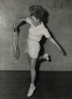 A tennis player in action