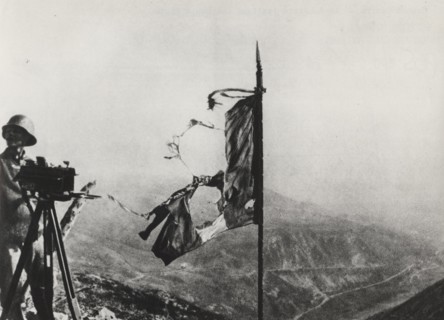 The Italian flag on Monte Santo.