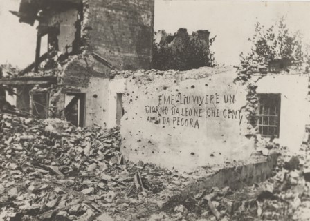 Buildings hit by bombing.