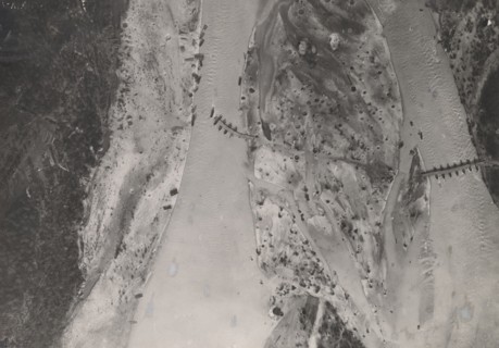 Austrian bridges at Villa Jacur, one of which was destroyed by Italian artillery.