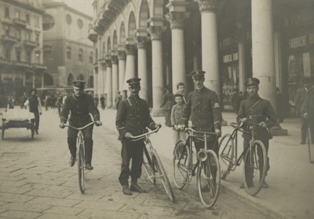 A small team of express delivery men.