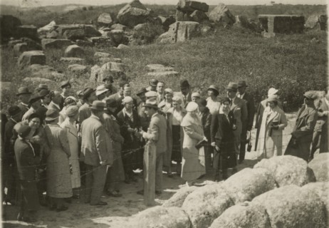 Remains of a telamon in the Valley of the Temples in Agrigento. 1924