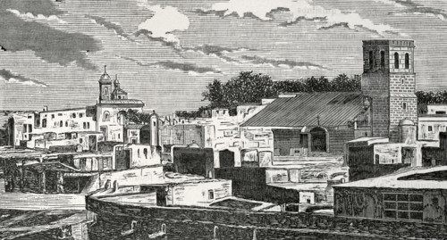 Almeria, Andalusia, Spain. General view of the city. Engraving. Cronica General de Espana, Historia
